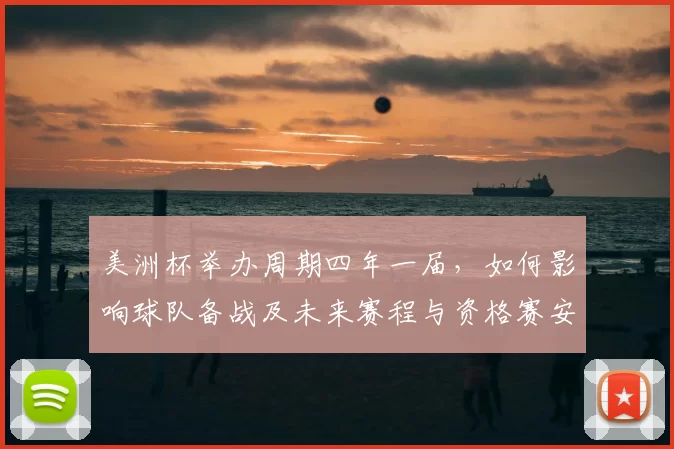 美洲杯举办周期四年一届,如何影响球队备战及未来赛程与资格赛安排